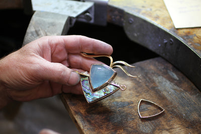 'Maui' Topaz & Paua Pendant