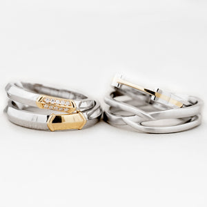 Gender Neutral Contemporary Wedding Rings