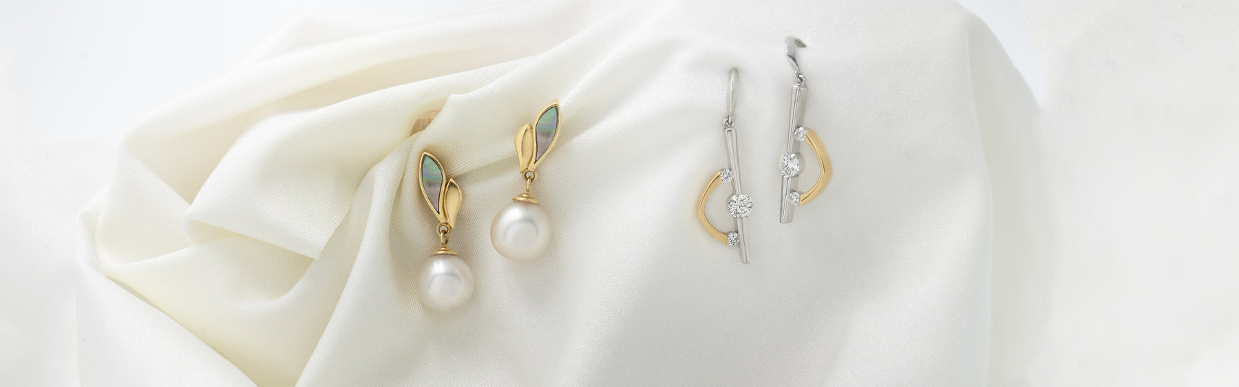 Ready To Ship Custom and Designer Diamond and Pearl Earrings