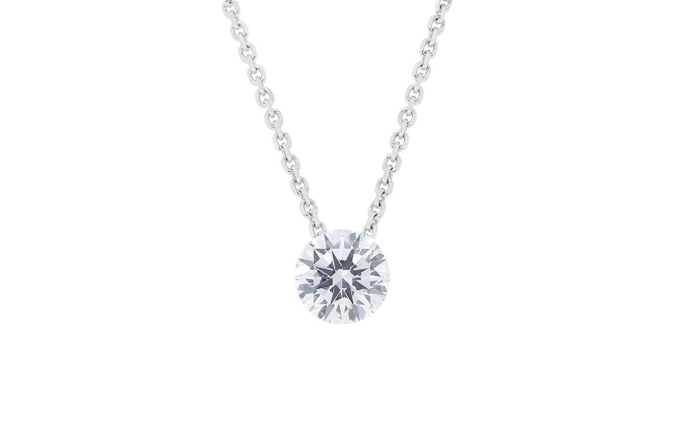 The Floeting Diamond Pendant in White Gold | 0.51ct D VVS1