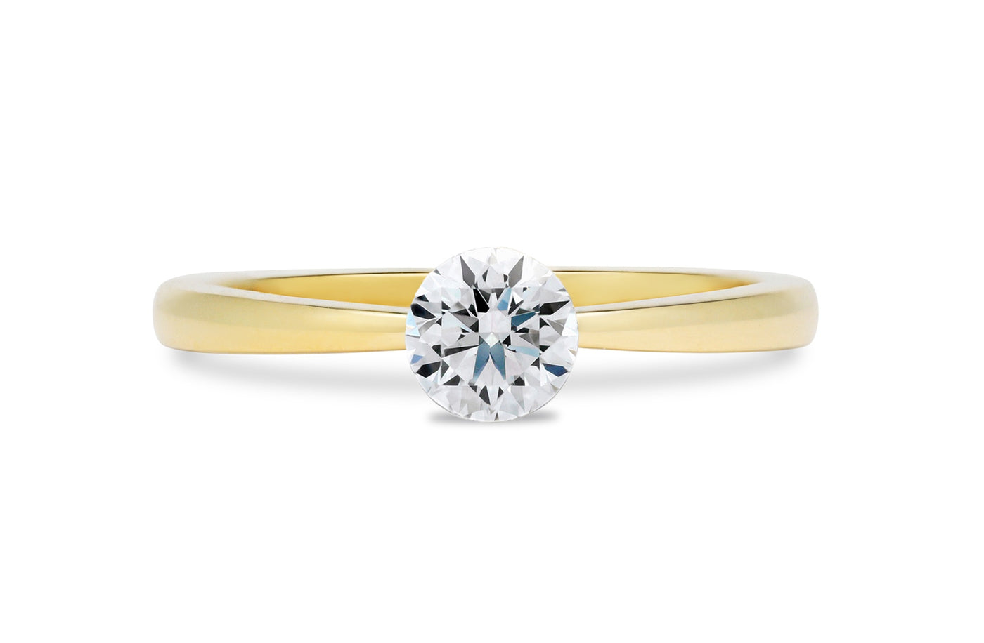 The Floeting® Diamond Ring in Yellow Gold | 0.52ct G VS2