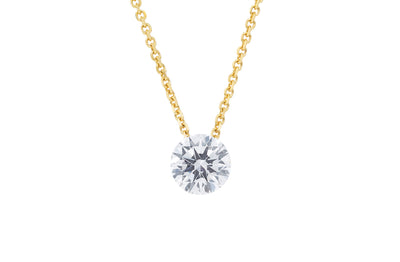 The Floeting® Diamond Pendant, clawless diamond, prongless diamond, The Floeting® Diamond Platform, minimalist jewellery
