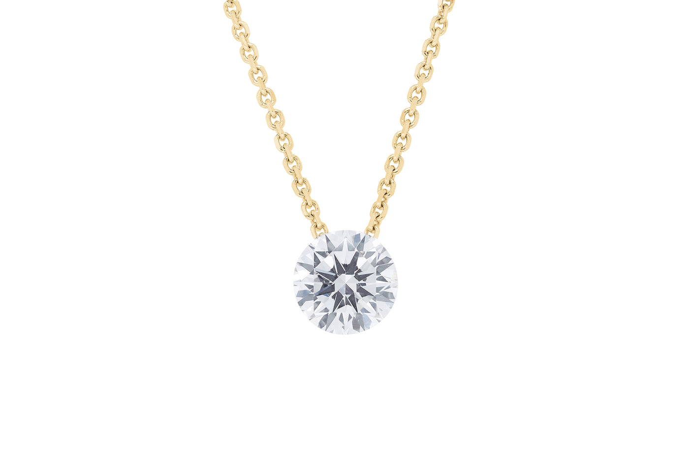 The Floeting® Diamond Pendant in Yellow Gold | 0.71ct H SI1
