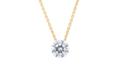 The Floeting® Diamond Pendant in Yellow Gold | 0.71ct H SI1