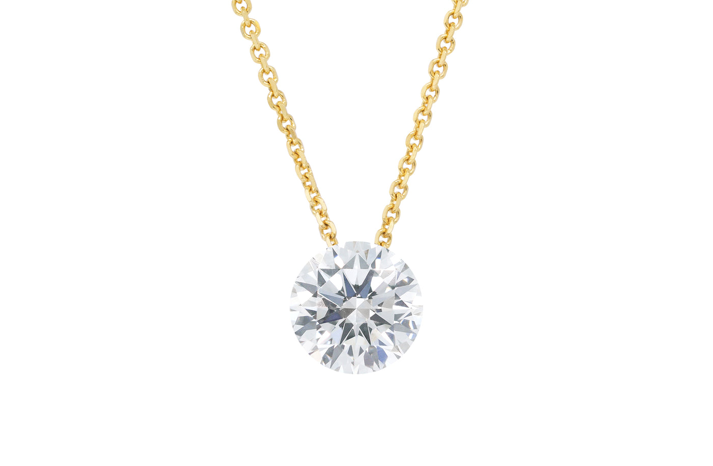 The Floeting® Diamond Pendant in Yellow Gold | 1.01ct F VS2