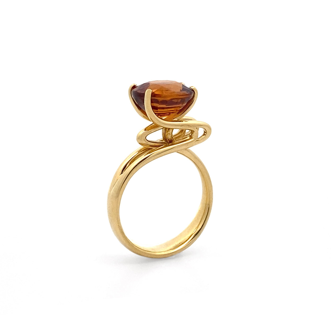 Tangerine: Zircon Dress Ring in Yellow Gold | 8.21ct