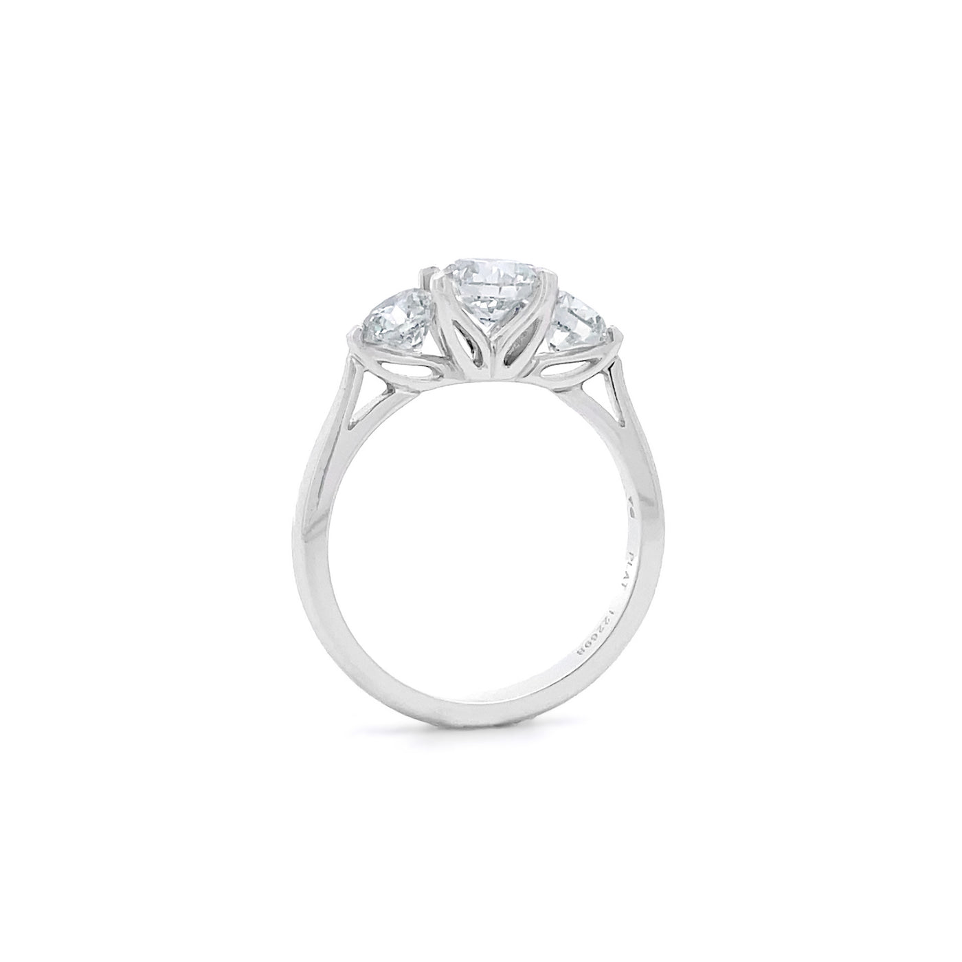 Lotus: Brilliant Cut Diamond Three Stone Ring in Platinum | 1.78ctw