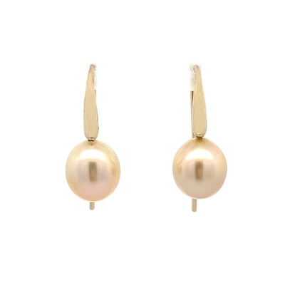 Gold South Sea Pearl Hook Earrings in Yellow Gold | 9.00mm