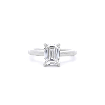 Ardor: Emerald Cut Diamond Solitaire Ring in Platinum | 2.02ct D VVS2