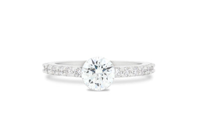 The Floeting® Diamond Ring with Diamond Set Band