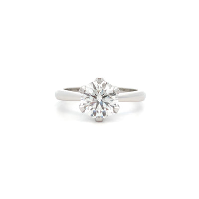 Bliss: Brilliant Cut Diamond Solitaire Ring in Platinum | 1.60ct