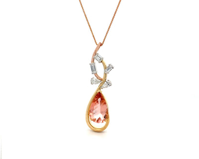 Morganite and Diamond Cluster Pendant | 7.42ct