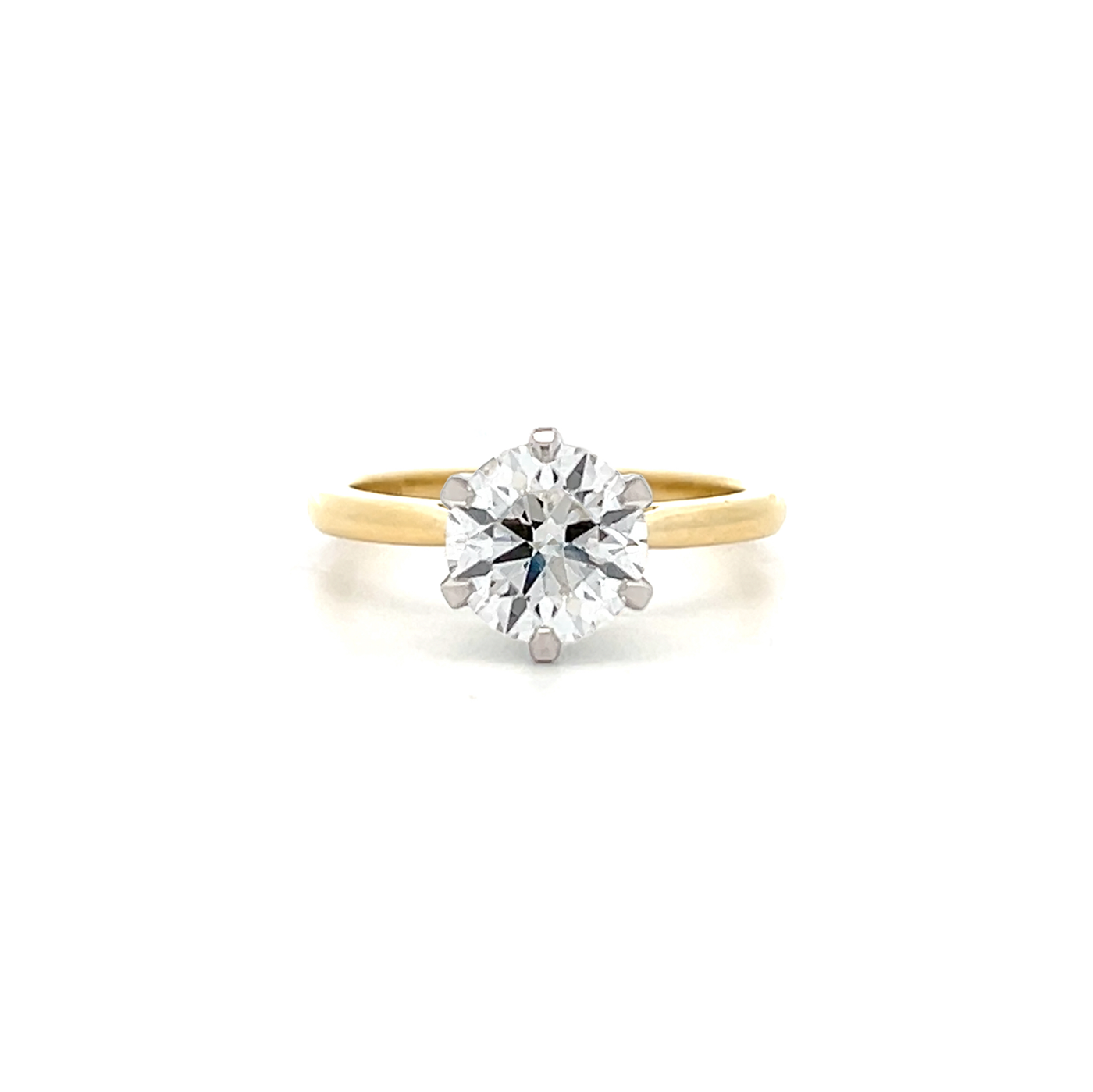 Jolie: Brilliant Cut Diamond Solitaire Ring in Yellow Gold | 1.85ct I SI2