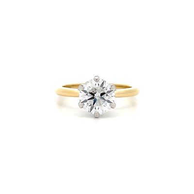 Jolie: Brilliant Cut Diamond Solitaire Ring in Yellow Gold | 1.85ct I SI2