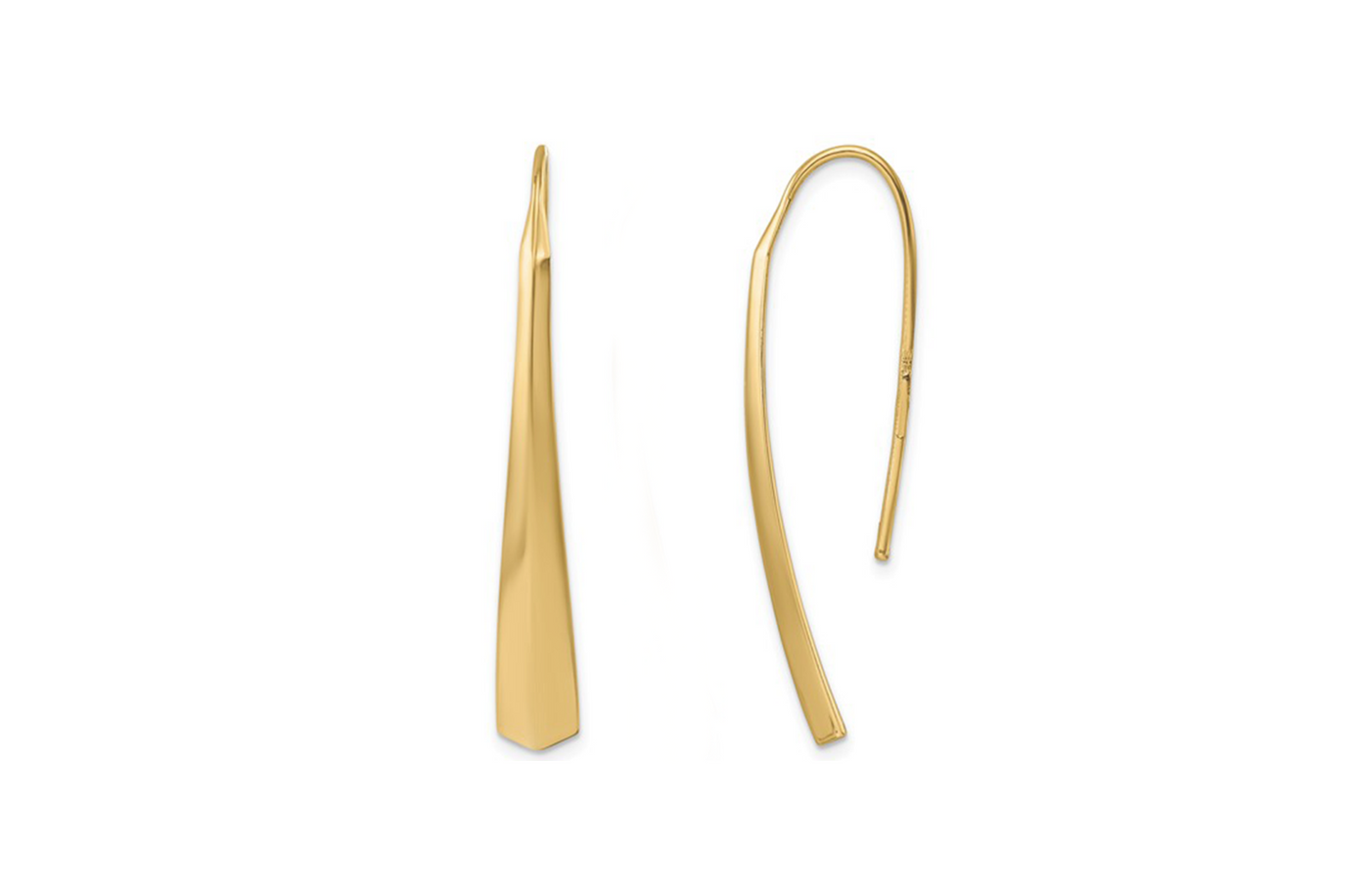 Knife Edge Threader Earrings in Gold