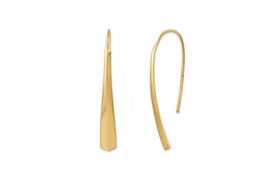 Knife Edge Threader Earrings in Gold