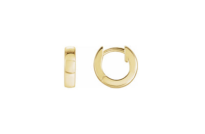 Round Hinged Huggie Earrings in Gold