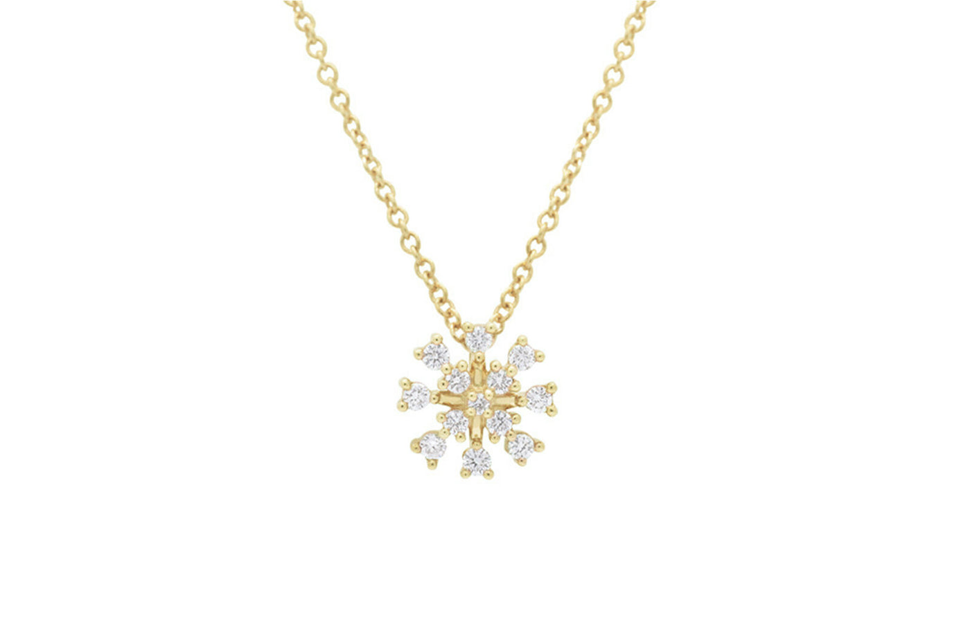 Snowflake Diamond Pendant in Gold | 0.15ctw