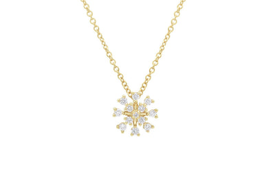 Snowflake Diamond Pendant in Gold | 0.15ctw