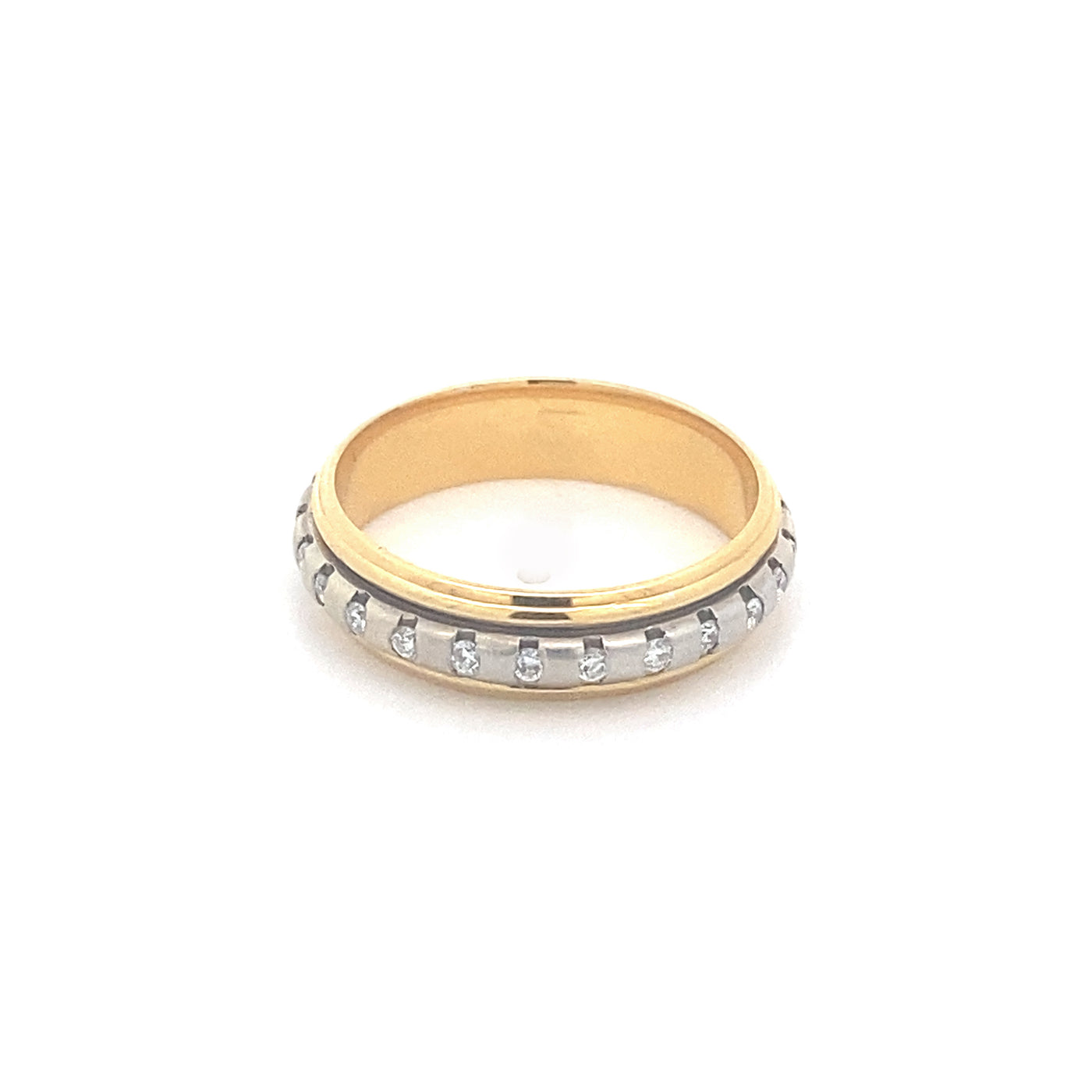 Yellow and White Gold Two Tone Diamond Set Ring