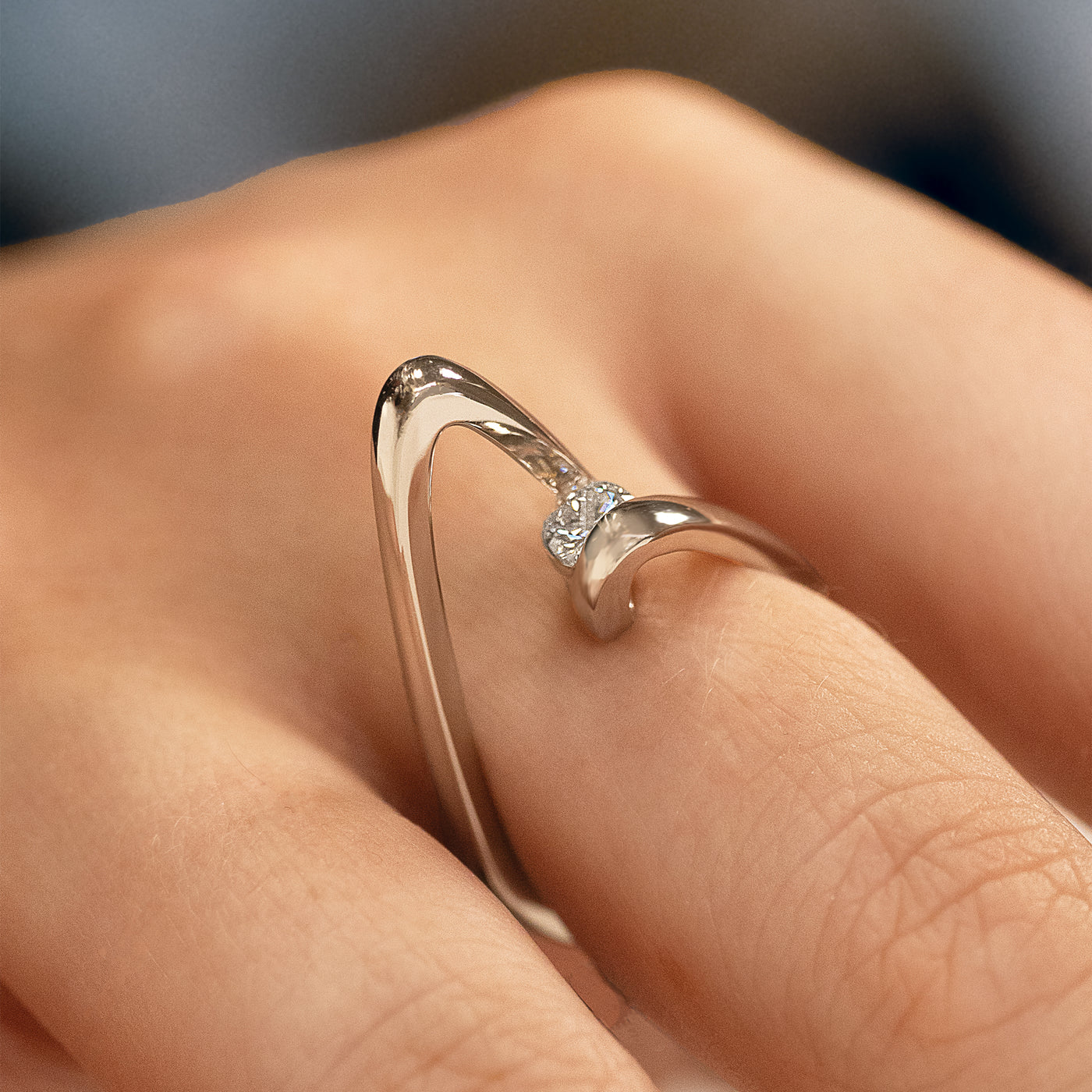 Ribbond: Brilliant Cut Diamond Solitaire Ring in Platinum | 0.29ct