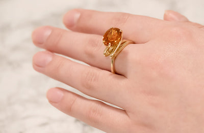 Tangerine: Zircon Dress Ring in Yellow Gold | 8.21ct