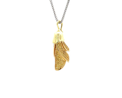 Kōwhai Sapphire Pendant in Yellow and Green Gold | 2.75ctw
