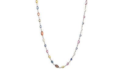 Bloom: Sapphire Necklace in White Gold