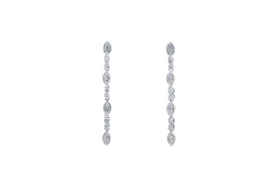 Willow: Diamond Cluster Drop Earrings in Gold