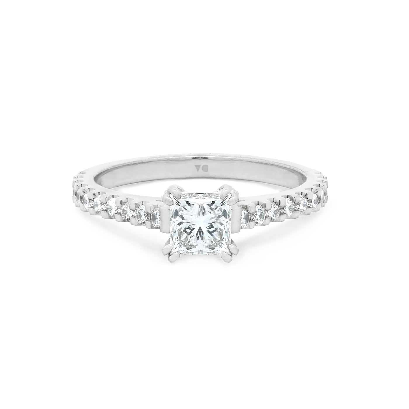 Belle: Princess Cut Diamond Solitaire Ring in Platinum | 0.90ctw