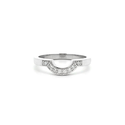 Brilliant Diamond Set U' Shaped Ring in Platinum | 0.10ctw