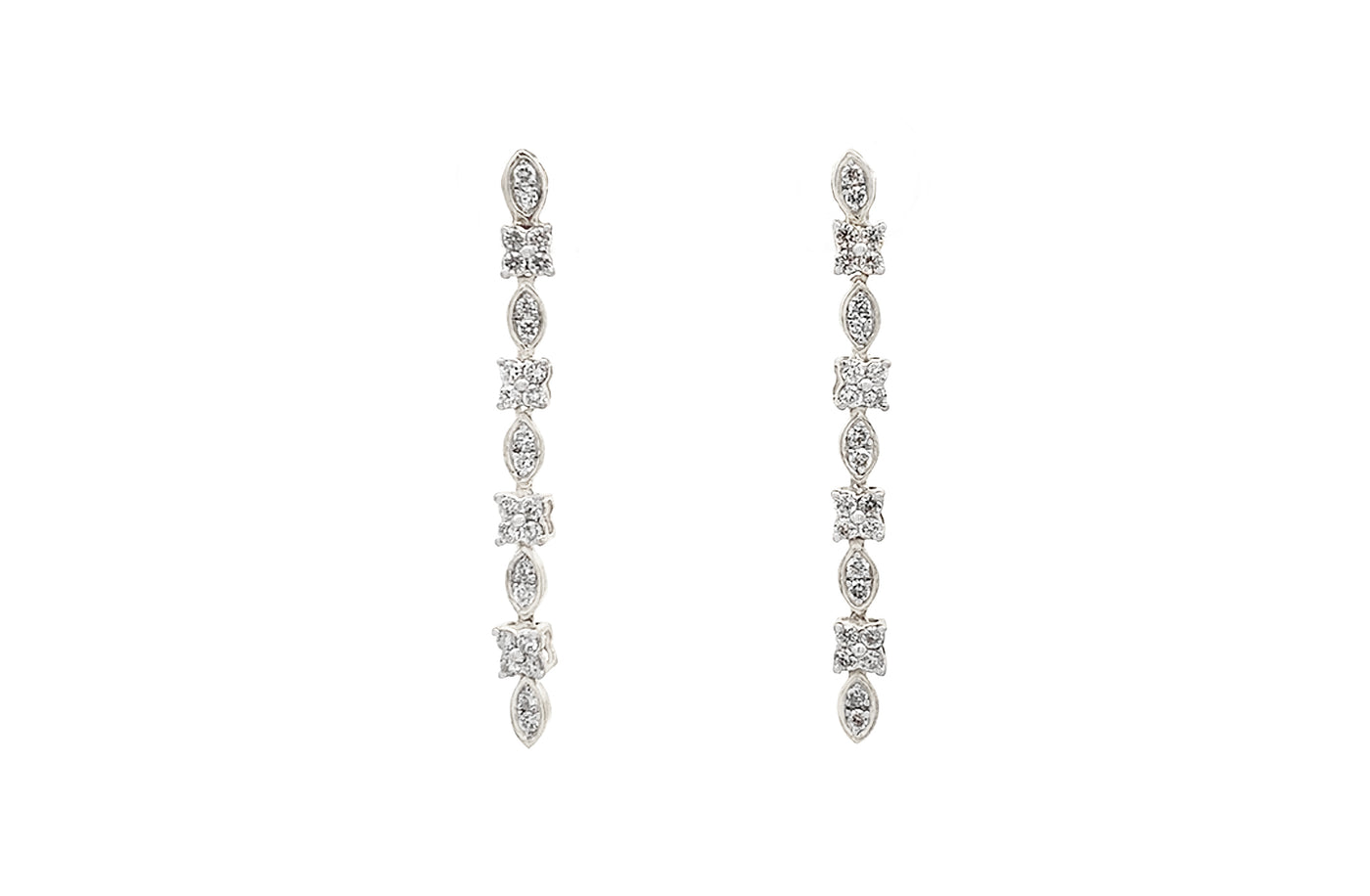Wisteria: Diamond Cluster Drop Earrings in Gold