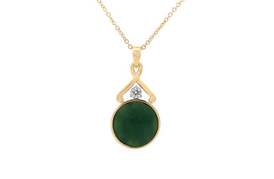 Neoma: Pounamu and Diamond Pendant