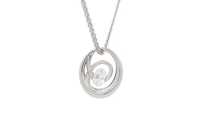 Chronus: Oval Cut Diamond Pendant in Platinum | 1.01ct
