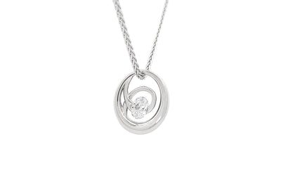 Organic Oval Cut Diamond Pendant in Platinum | 1.01ct