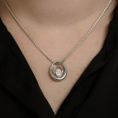 Chronus: Oval Cut Diamond Pendant in Platinum | 1.01ct
