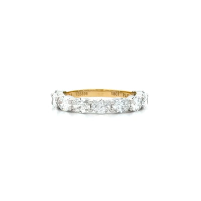 East to West Set Oval Cut Diamond Ring in Yellow Gold | 1.71ctw