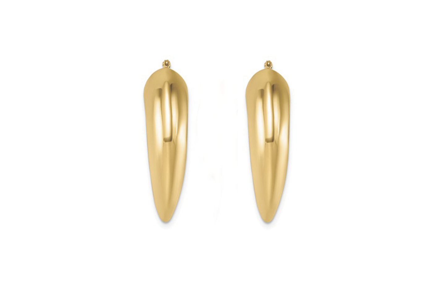 Knife Edge Graduated Hoop Earrings in Yellow Gold