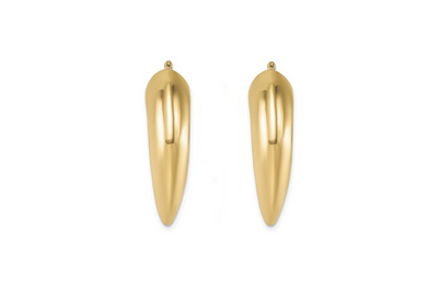 Knife Edge Graduated Hoop Earrings in Yellow Gold