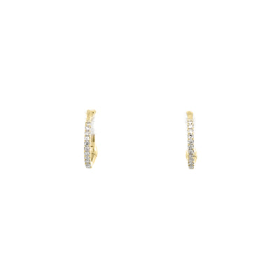 Fine Brilliant Cut Diamond Huggie Earrings in Gold | 0.07ctw
