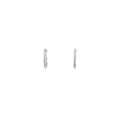 Brilliant Cut Diamond Huggie Earrings in White Gold | 0.08ctw