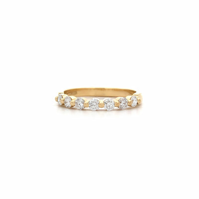 Brilliant Diamond Shared Claw Set Ring in Yellow Gold