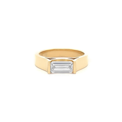 Celeste: Emerald Cut Diamond Solitaire Ring in Yellow Gold | 1.01ct
