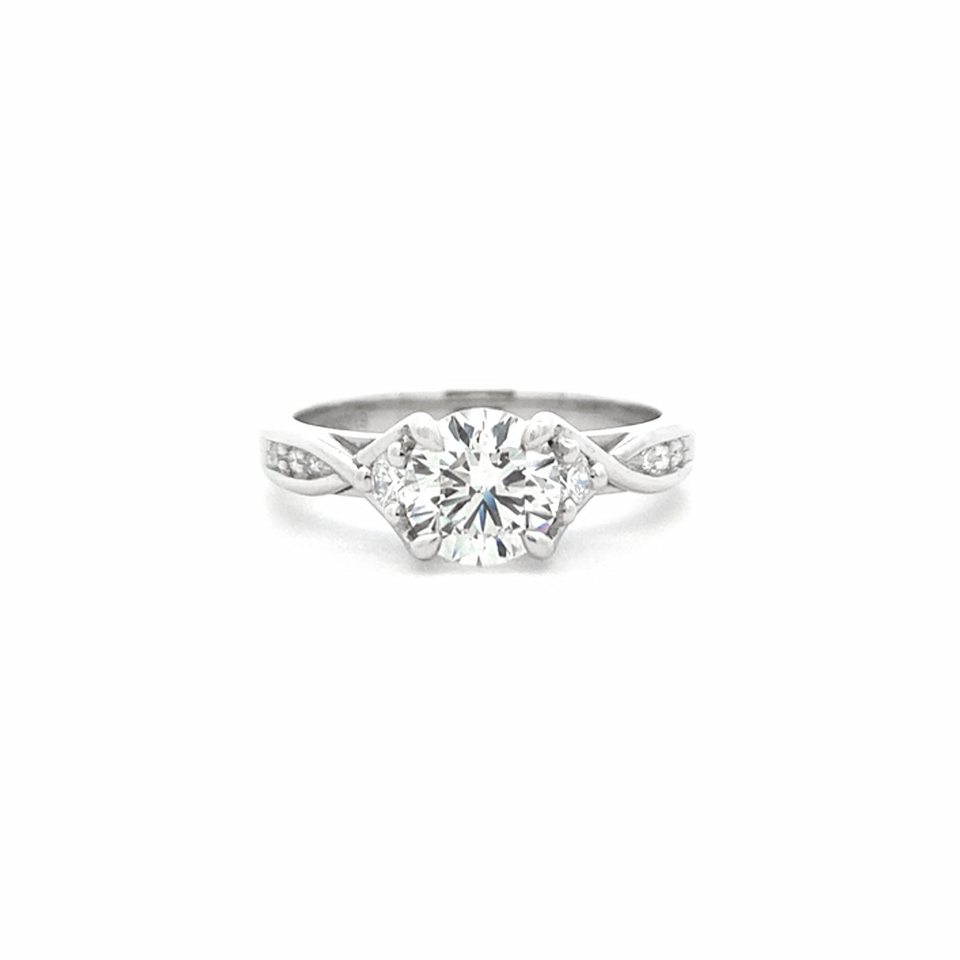 Pirouette: Brilliant Cut Diamond Solitaire Ring in Platinum | 1.04ctw