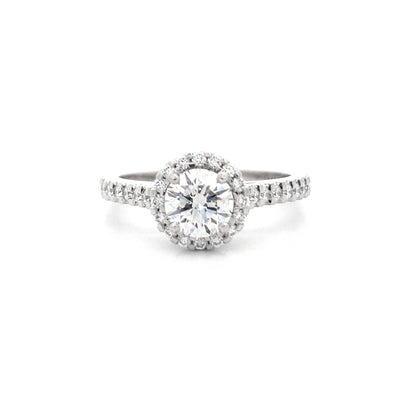 Adorn: Brilliant Cut Diamond Halo Ring in Platinum | 1.18ctw