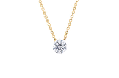 The Floeting® Diamond Pendant in Yellow Gold | 0.34ct D SI1