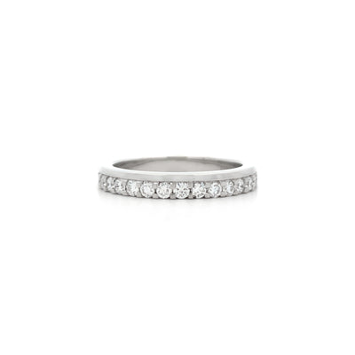 Brilliant Cut Diamond Set Edged Ring in Platinum | 0.49ctw