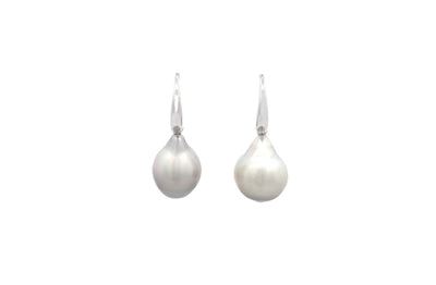 Silver Baroque Pearl Drop Earrings