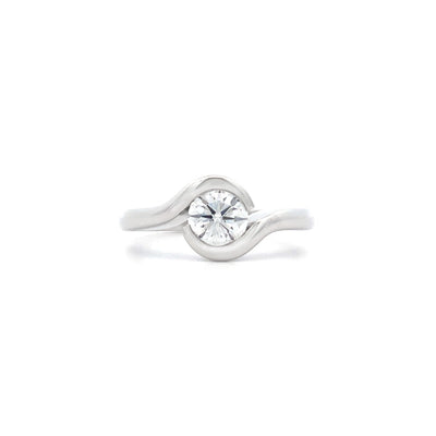 Wander: Brilliant Cut Diamond Solitaire Ring in Platinum | 0.70ct G VS2