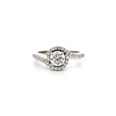 Nest: Brilliant Cut Diamond Halo Ring in Platinum | 0.84ctw